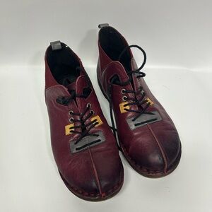 Women's Burgundy Leather Ankle Boots